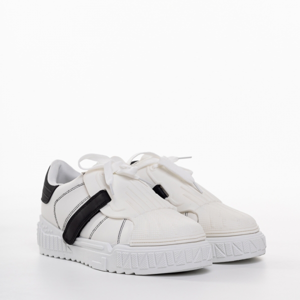 Ανδρικά αθλητικά παπούτσια Lerond λευκά με μαύρο, 3 - Kalapod.gr