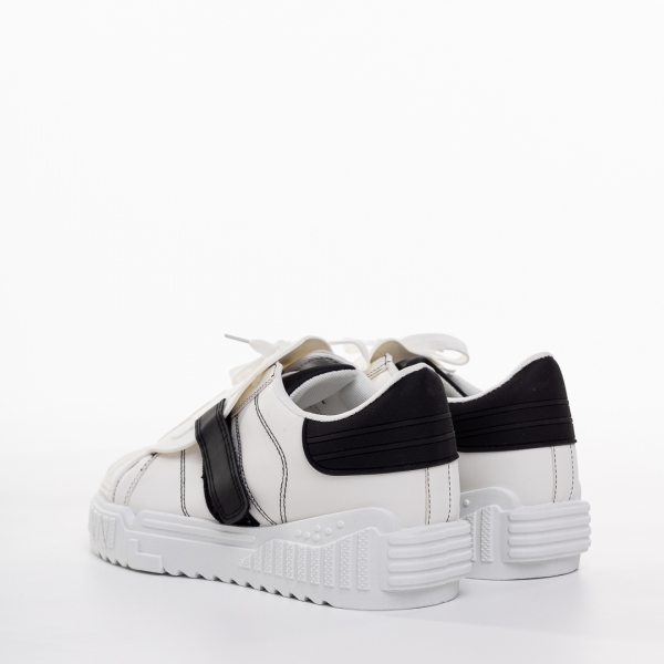 Ανδρικά αθλητικά παπούτσια Lerond λευκά με μαύρο, 4 - Kalapod.gr