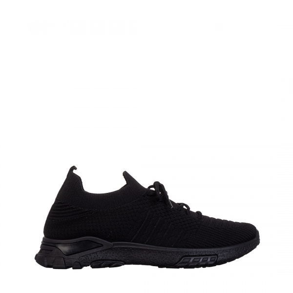 Ανδρικά αθλητικά παπούτσια  μαύρα από ύφασμα Iaroll, 2 - Kalapod.gr