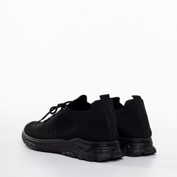 Ανδρικά αθλητικά παπούτσια  μαύρα από ύφασμα Iaroll, 4 - Kalapod.gr