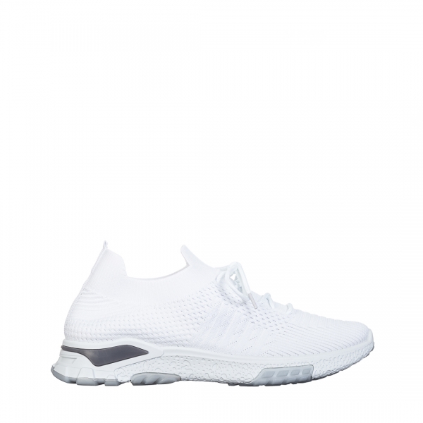 Ανδρικά αθλητικά παπούτσια  λευκά από ύφασμα Iaroll, 2 - Kalapod.gr