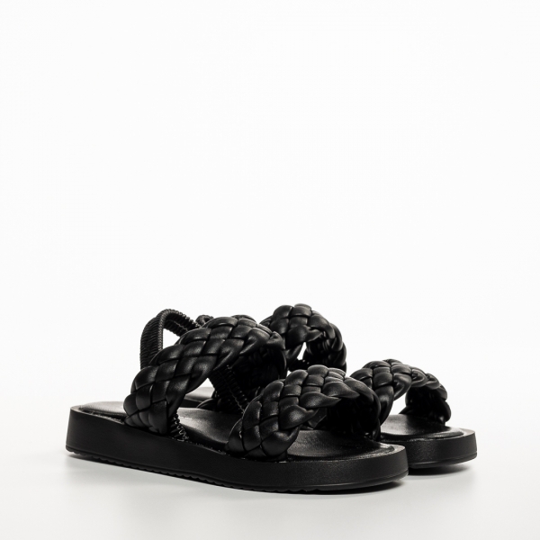Παιδικά σανδάλια μαύρα από οικολογικό δέρμα Mathias, 3 - Kalapod.gr