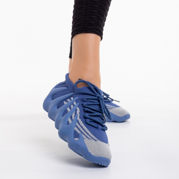 Γυναικεία αθλητικά παπούτσια  μπλε από ύφασμα  Nelly - Kalapod.gr