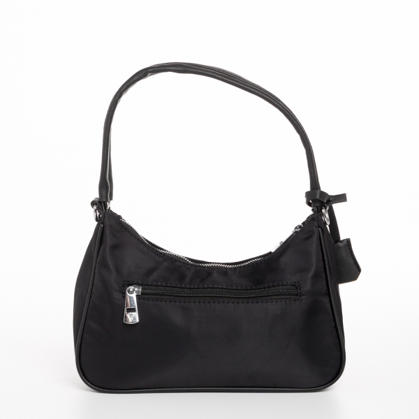 Γυναικεία τσάντα  μαύρη από ύφασμα Elfreda, 5 - Kalapod.gr