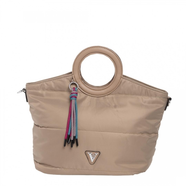 Γυναικεία τσάντα  χακί από ύφασμα Aluma, 3 - Kalapod.gr