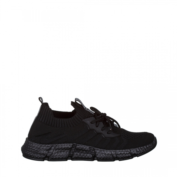 Γυναικεία αθλητικά παπούτσια μαύρα από ύφασμα Daissy, 2 - Kalapod.gr