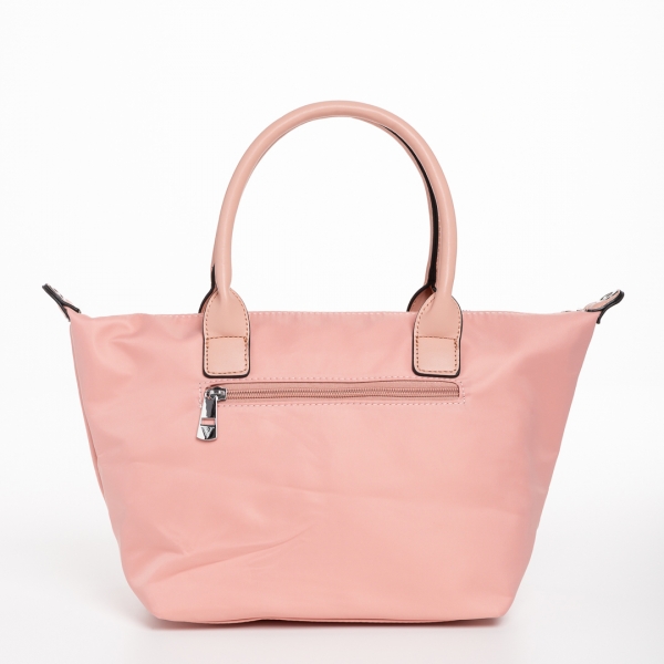 Γυναικεία τσάντα  ροζ από ύφασμα Bernadette, 6 - Kalapod.gr