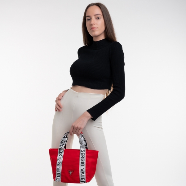 Γυναικεία τσάντα  κόκκινη από ύφασμα Armandine - Kalapod.gr