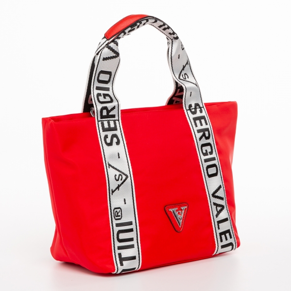 Γυναικεία τσάντα  κόκκινη από ύφασμα Armandine, 2 - Kalapod.gr