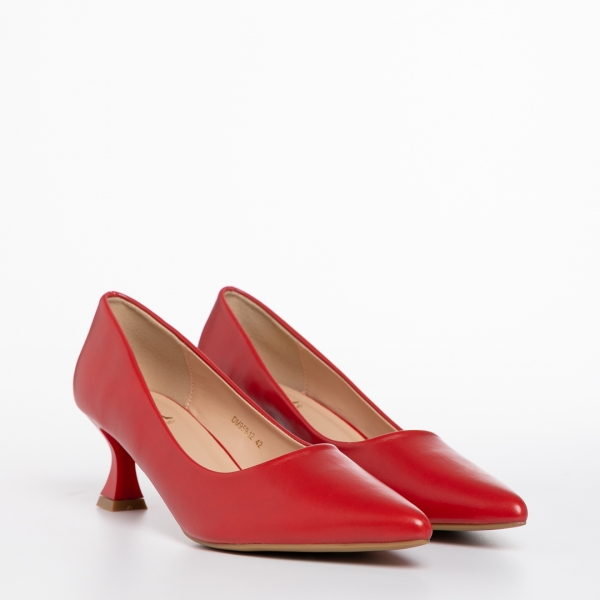 Γυναικεία παπούτσια   κόκκινα από οικολογικό δέρμα  Esther - Kalapod.gr