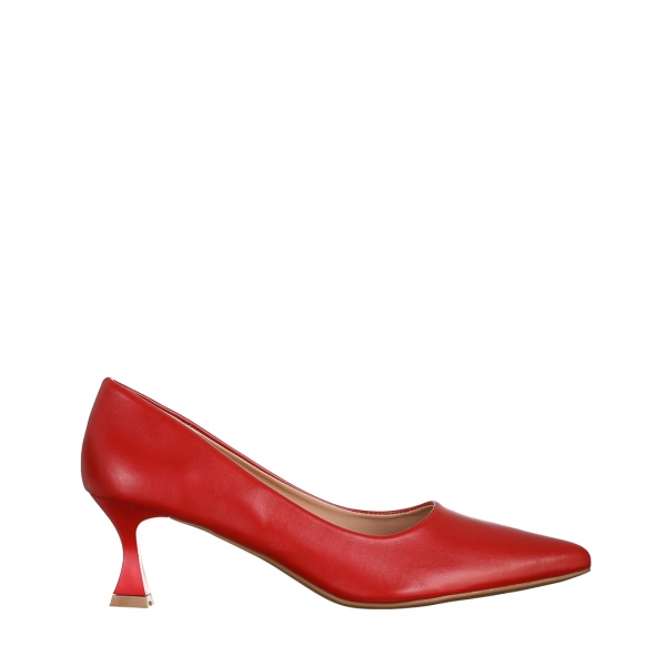 Γυναικεία παπούτσια   κόκκινα από οικολογικό δέρμα  Esther, 2 - Kalapod.gr