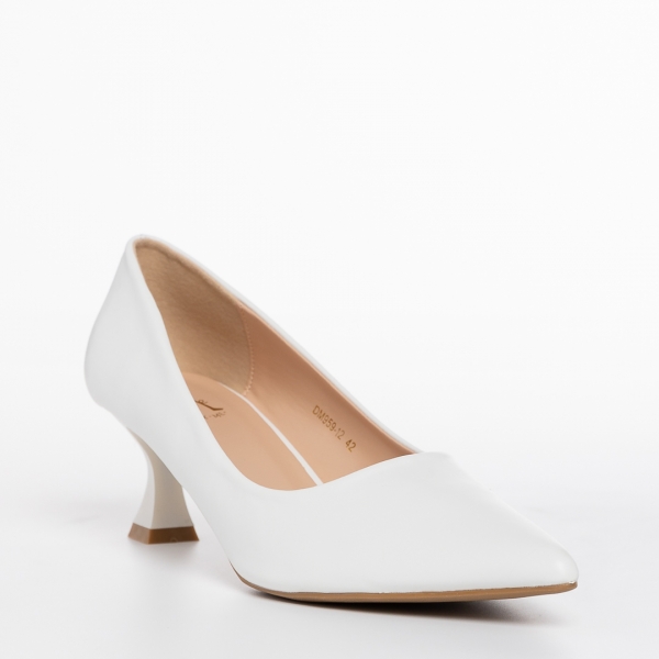 Γυναικεία παπούτσια   λευκά από οικολογικό δέρμα  Esther, 3 - Kalapod.gr