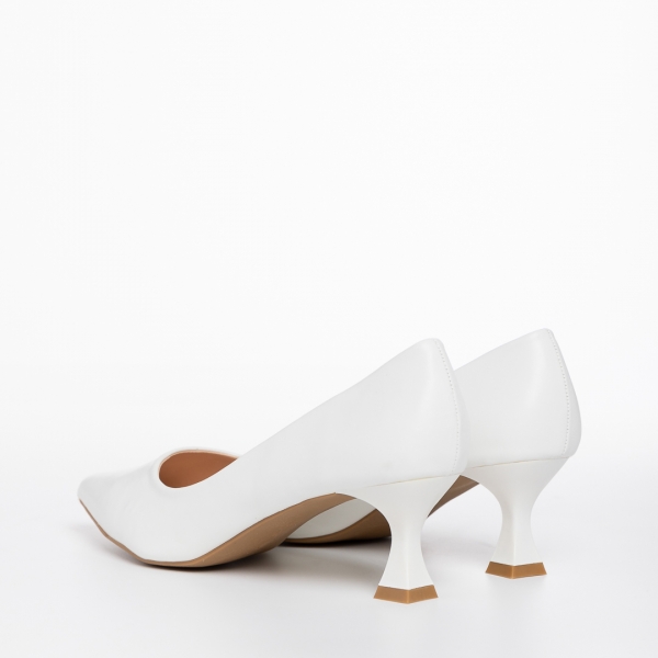 Γυναικεία παπούτσια   λευκά από οικολογικό δέρμα  Esther, 4 - Kalapod.gr