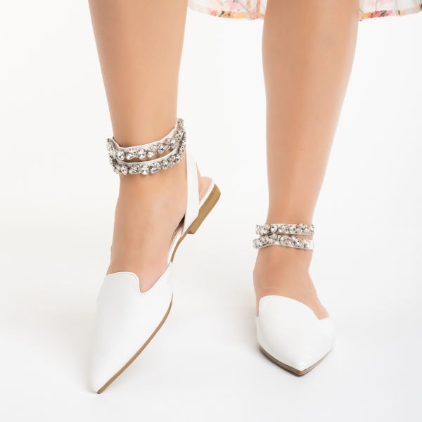 Γυναικεία παπούτσια λευκά από οικολογικό δέρμα Becky - Kalapod.gr