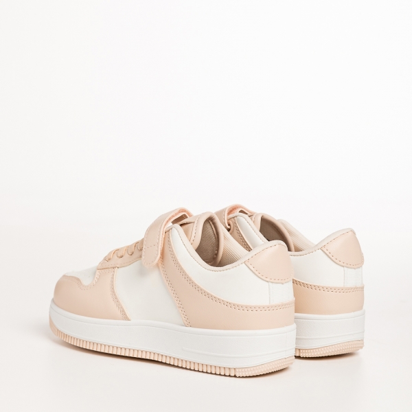Παιδικά αθλητικά παπούτσια ροζ με λευκό από οικολογικό δέρμα Neal, 4 - Kalapod.gr