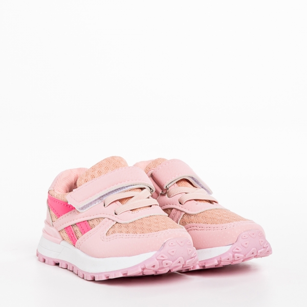 Παιδικά αθλητικά παπούτσια ροζ από ύφασμα Venetta, 3 - Kalapod.gr