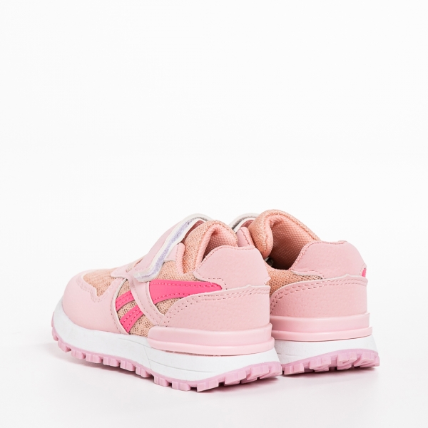 Παιδικά αθλητικά παπούτσια ροζ από ύφασμα Venetta, 4 - Kalapod.gr