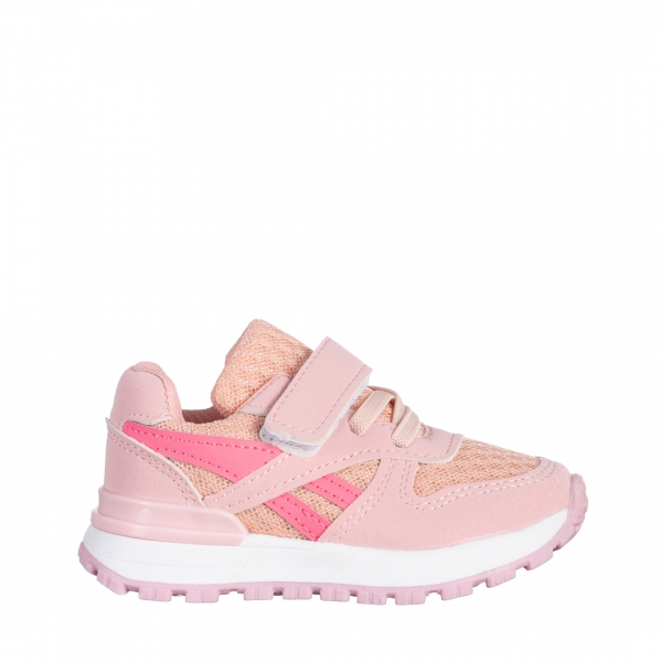 Παιδικά αθλητικά παπούτσια ροζ από ύφασμα Venetta, 2 - Kalapod.gr