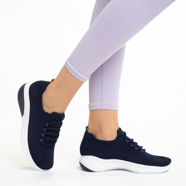 Γυναικεία αθλητικά παπούτσια μπλε από ύφασμα Latifa - Kalapod.gr