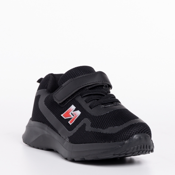 Παιδικά αθλητικά παπούτσια μαύρα από ύφασμα Vanilla, 3 - Kalapod.gr