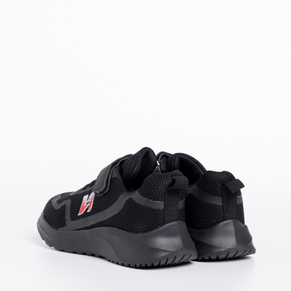 Παιδικά αθλητικά παπούτσια μαύρα από ύφασμα Vanilla, 4 - Kalapod.gr