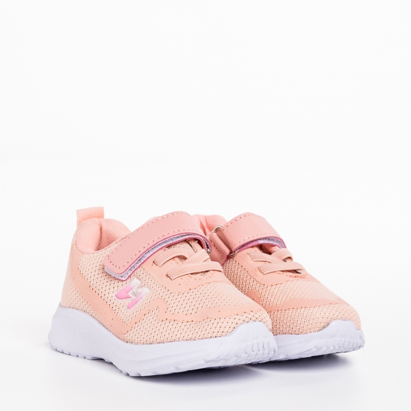 Παιδικά αθλητικά παπούτσια ροζ από ύφασμα Vanilla, 3 - Kalapod.gr