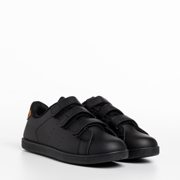 Παιδικά αθλητικά παπούτσια   μαύρα από οικολογικό δέρμα  Barney, 3 - Kalapod.gr
