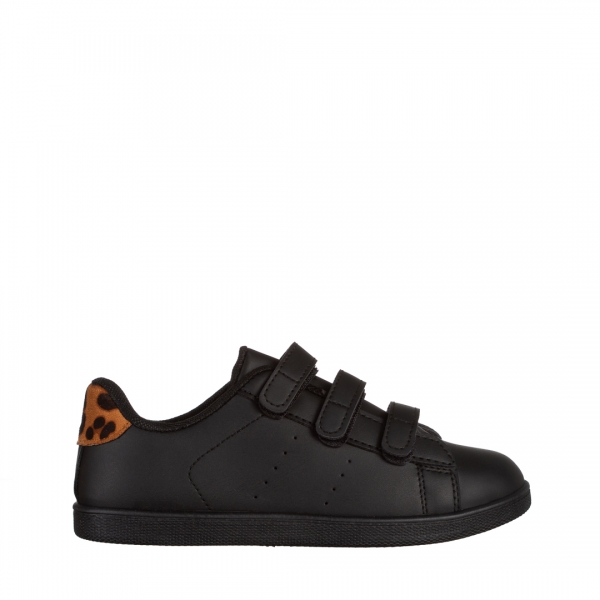 Παιδικά αθλητικά παπούτσια   μαύρα από οικολογικό δέρμα  Barney, 2 - Kalapod.gr