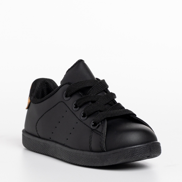 Παιδικά αθλητικά παπούτσια   μαύρα από οικολογικό δέρμα  Orlando, 3 - Kalapod.gr
