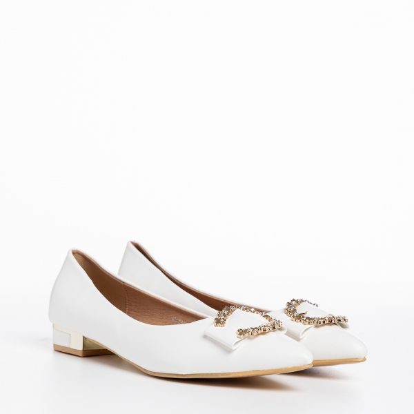 Γυναικεία παπούτσια λευκά από οικολογικό δέρμα  Palma, 3 - Kalapod.gr