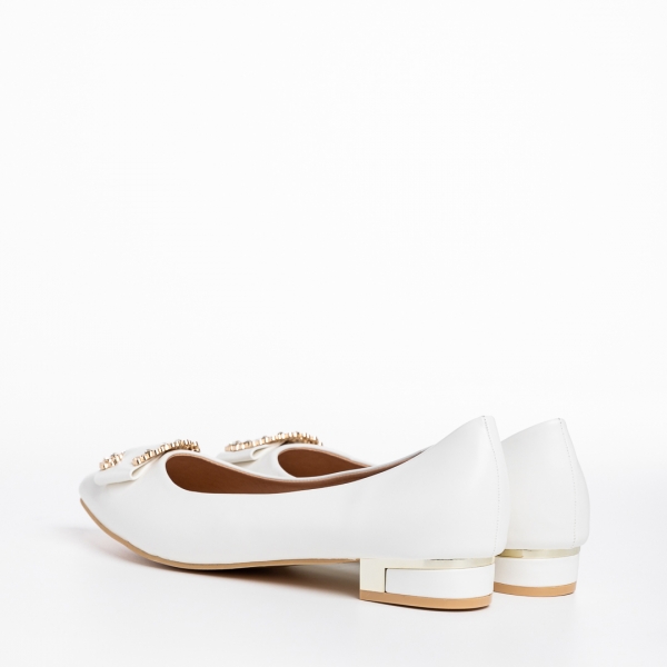 Γυναικεία παπούτσια λευκά από οικολογικό δέρμα  Palma, 4 - Kalapod.gr