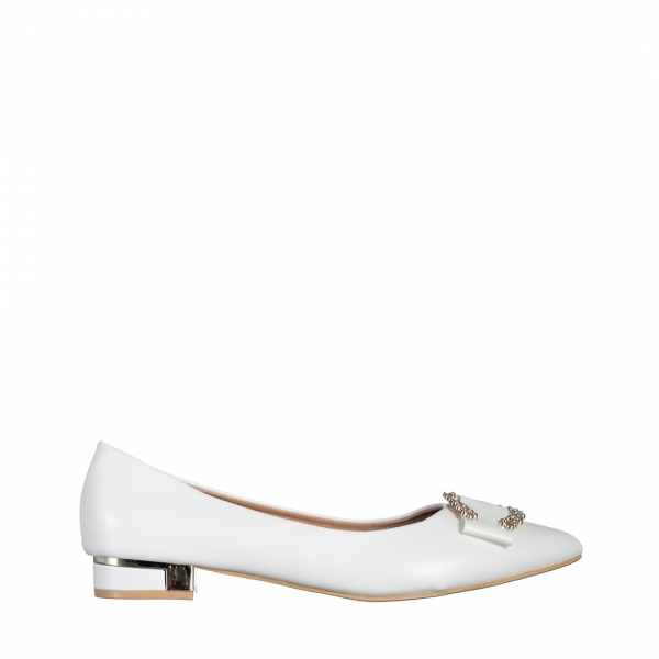 Γυναικεία παπούτσια λευκά από οικολογικό δέρμα  Palma, 2 - Kalapod.gr