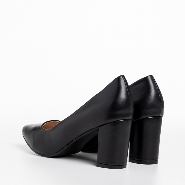 Γυναικεία παπούτσια μαύρα από οικολογικό δέρμα  Rissa, 4 - Kalapod.gr