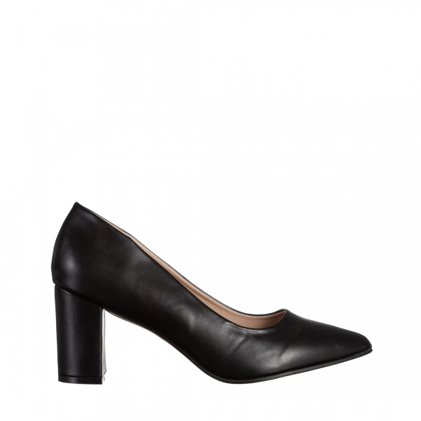 Γυναικεία παπούτσια μαύρα από οικολογικό δέρμα  Rissa, 2 - Kalapod.gr