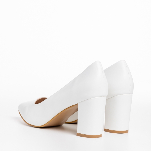 Γυναικεία παπούτσια λευκά από οικολογικό δέρμα  Rissa, 4 - Kalapod.gr
