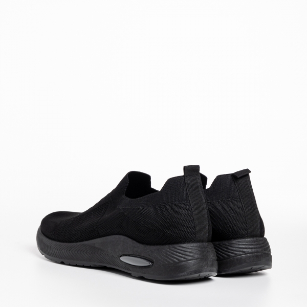 Γυναικεία αθλητικά παπούτσια μαύρα από ύφασμα Rhona, 4 - Kalapod.gr