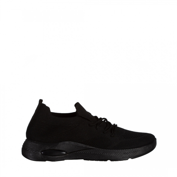 Γυναικεία αθλητικά παπούτσια μαύρα από ύφασμα Ricarda, 2 - Kalapod.gr