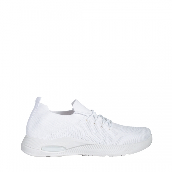 Γυναικεία αθλητικά παπούτσια λευκά από ύφασμα Ricarda, 2 - Kalapod.gr
