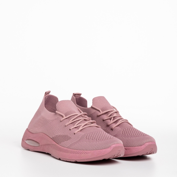 Γυναικεία αθλητικά παπούτσια ροζ από ύφασμα Ricarda - Kalapod.gr