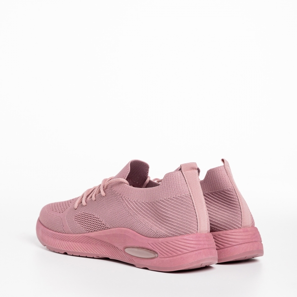 Γυναικεία αθλητικά παπούτσια ροζ από ύφασμα Ricarda, 4 - Kalapod.gr