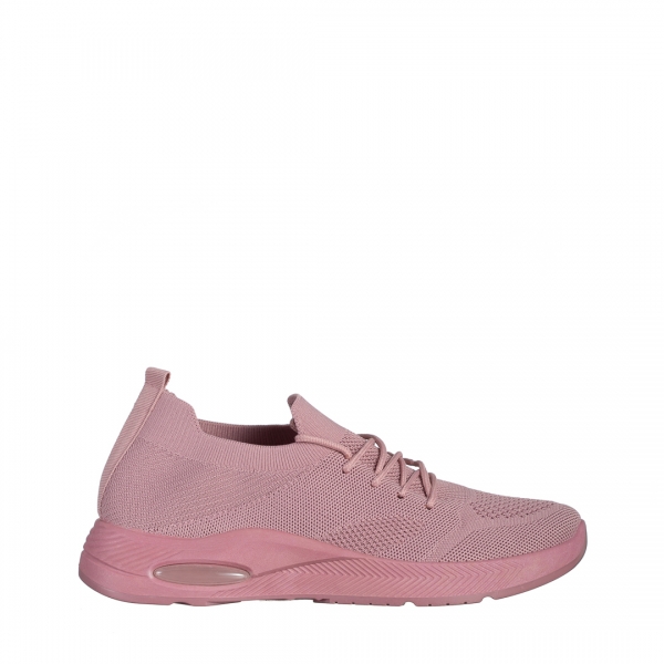 Γυναικεία αθλητικά παπούτσια ροζ από ύφασμα Ricarda, 2 - Kalapod.gr