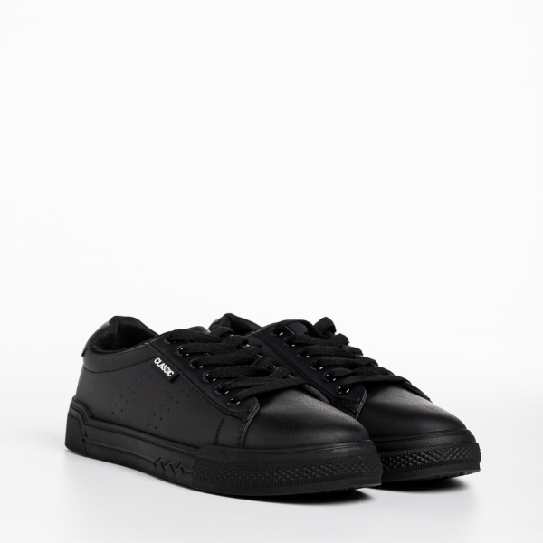 Γυναικεία αθλητικά παπούτσια μαύρα από οικολογικό δέρμα  Ruba - Kalapod.gr