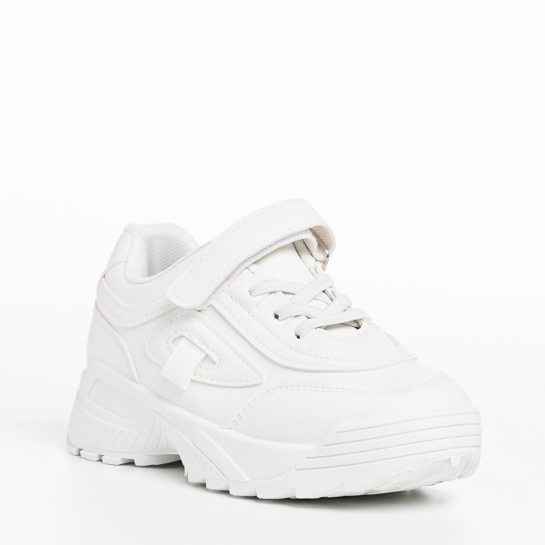 Παιδικά αθλητικά παπούτσια λευκά από οικολογικό δέρμα Rumaysa - Kalapod.gr