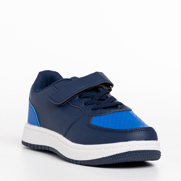Παιδικά αθλητικά παπούτσια μπλε από οικολογικό δέρμα Ponty - Kalapod.gr