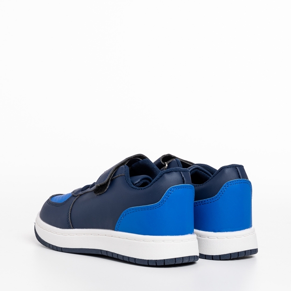 Παιδικά αθλητικά παπούτσια μπλε από οικολογικό δέρμα Ponty, 4 - Kalapod.gr