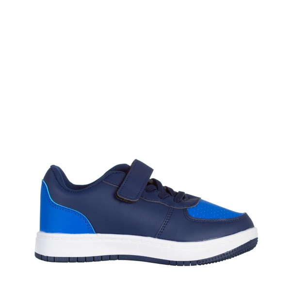 Παιδικά αθλητικά παπούτσια μπλε από οικολογικό δέρμα Ponty, 2 - Kalapod.gr