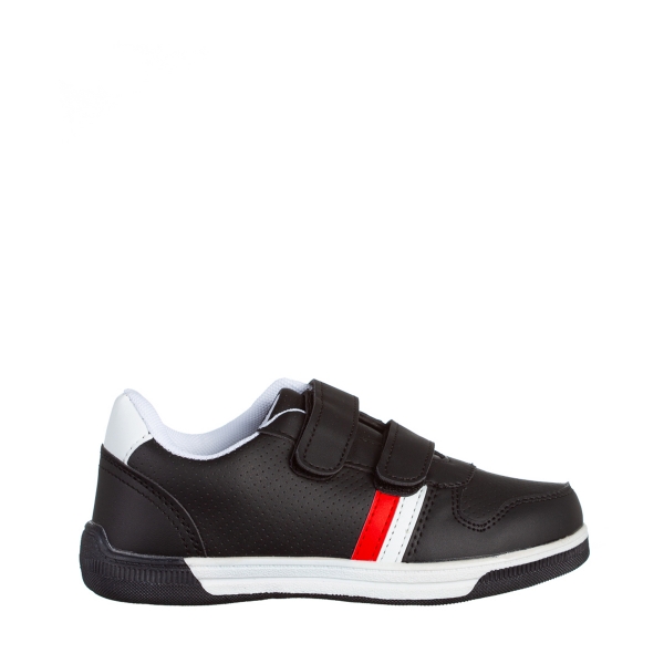 Παιδικά αθλητικά παπούτσια μαύρα από οικολογικό δέρμα Buddy, 2 - Kalapod.gr