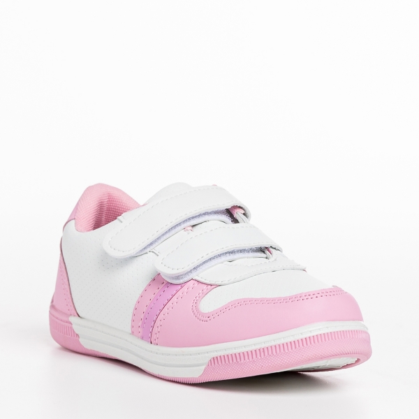 Παιδικά αθλητικά παπούτσια ροζ με λευκό από οικολογικό δέρμα Buddy, 3 - Kalapod.gr