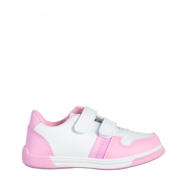 Παιδικά αθλητικά παπούτσια ροζ με λευκό από οικολογικό δέρμα Buddy, 2 - Kalapod.gr