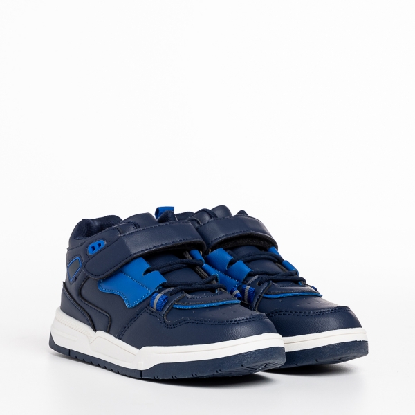Παιδικά αθλητικά παπούτσια μπλε από οικολογικό δέρμα Richey, 3 - Kalapod.gr